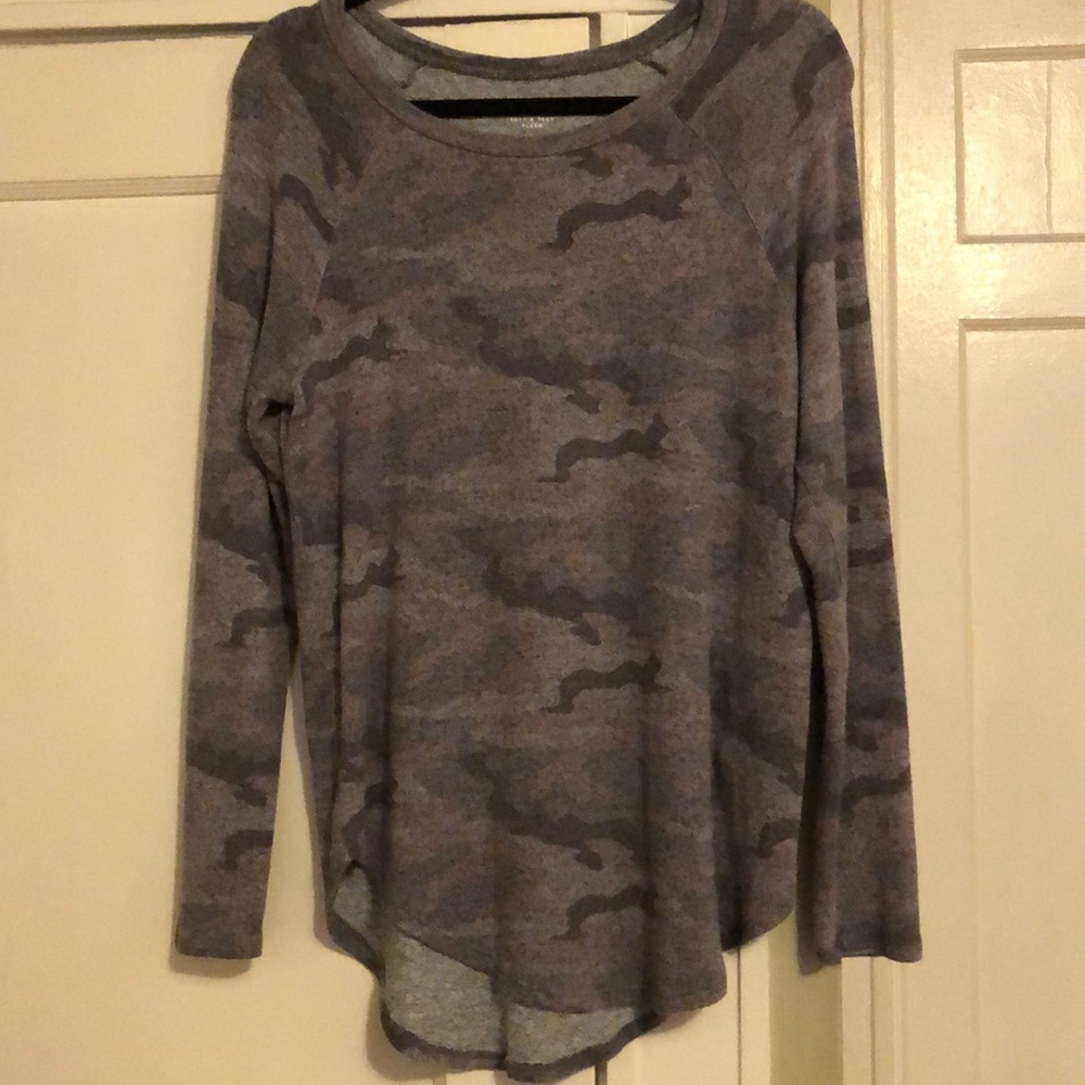 American Eagle Plush Camo Loungewear Top